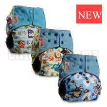 Load image into Gallery viewer, Modern Luxury Printed Washable Real Cloth Pocket Nappy,3 nappies/diapers Set For Girls and Boys Baby In Elegant Style
