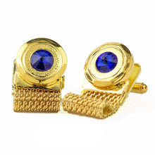 Load image into Gallery viewer, Vittorio Vico Vibrant Colorful Round Crystal Chain Cufflinks in Round Setting
