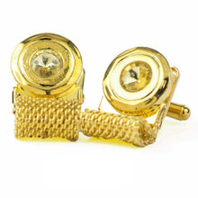 Load image into Gallery viewer, Vittorio Vico Vibrant Colorful Round Crystal Chain Cufflinks in Round Setting
