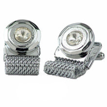 Load image into Gallery viewer, Vittorio Vico Vibrant Colorful Round Crystal Chain Cufflinks in Round Setting

