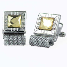 Load image into Gallery viewer, Vittorio Vico Vibrant Colorful Square Crystal Chain Cufflinks in Square Setting
