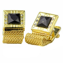Load image into Gallery viewer, Vittorio Vico Vibrant Colorful Square Crystal Chain Cufflinks in Square Setting
