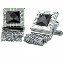 Load image into Gallery viewer, Vittorio Vico Vibrant Colorful Square Crystal Chain Cufflinks in Square Setting
