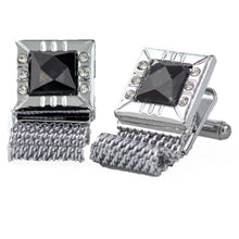 Load image into Gallery viewer, Vittorio Vico Vibrant Colorful Square Crystal Chain Cufflinks in Square Setting

