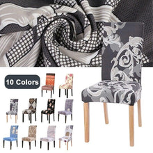 Load image into Gallery viewer, Chair Cover Simple Home  Printed Chair Cover Household Thickened Fleece Chair Cover Universal KitchenDining Chair Cover Spandex tretch Removable Washable Dining Room Chair Protector Slipcovers/Home Decor Dining Room Seat Cover
