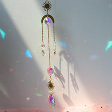 Load image into Gallery viewer, Chandelier Crystal Wind Chime Pendant Metallic Hoop Moon Rainbow Maker Sun Hanging Drop Crystal For Window Curtains Home Decor Gifts Photography Prop
