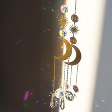 Load image into Gallery viewer, Chandelier Crystal Wind Chime Pendant Metallic Hoop Moon Rainbow Maker Sun Hanging Drop Crystal For Window Curtains Home Decor Gifts Photography Prop
