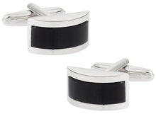 Load image into Gallery viewer, Charcoal Gray Fiber Optic Cufflinks

