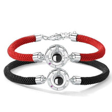 Load image into Gallery viewer, Charming 100 Languages Couple Bracelets Braided Rope Bracelet Jewelry Bangle Bracelet Women Red/Black Braided Rope Couple Bracelet Him And Her Matching Bracelet For Boyfriend Girlfriend Best Friends Valentines Gifts
