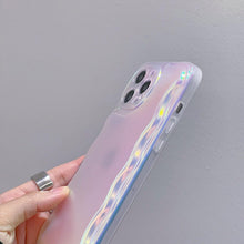 Load image into Gallery viewer, Charming Heart Wavy Case For iPhone 11 12 13 14 Pro Max XS Max XR X Holographic Rainbow Soft Air Cushion Shockproof Cover Reflection Purple Pink Case for iPhone Gradient Back Cover
