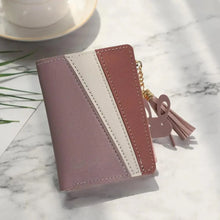 Load image into Gallery viewer, Charming Hit Color Short Tassels Wallets,Bags Zipper PU Leather, Card Holder, Pendant Coin Purse, Card Cash Clutch For Women And Girls
