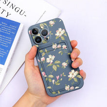 Load image into Gallery viewer, Charming Silicone Soft Anti-Scratch Cases For iPhone 13 Pro Max Case Silicone Wallet Card Holder Cover For iPhone 13 Mini 13ProMax 13Pro Flower Butterfly Beautiful Design Card Holder iPhone Case
