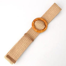 Load image into Gallery viewer, Charming Women Waist Belt Classic Round Wooden Buckle Casual Design Dress Women Buckle Waist Dress Band
