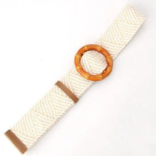 Load image into Gallery viewer, Charming Women Waist Belt Classic Round Wooden Buckle Casual Design Dress Women Buckle Waist Dress Band
