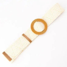 Load image into Gallery viewer, Charming Women Waist Belt Classic Round Wooden Buckle Casual Design Dress Women Buckle Waist Dress Band
