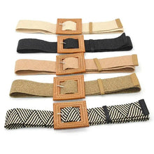 Load image into Gallery viewer, Charming Women Waist Belt Classic Round Wooden Buckle Casual Design Dress Women Buckle Waist Dress Band
