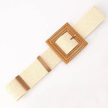 Load image into Gallery viewer, Charming Women Waist Belt Classic Round Wooden Buckle Casual Design Dress Women Buckle Waist Dress Band
