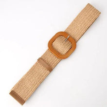 Load image into Gallery viewer, Charming Women Waist Belt Classic Round Wooden Buckle Casual Design Dress Women Buckle Waist Dress Band
