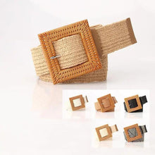 Load image into Gallery viewer, Charming Women Waist Belt Classic Round Wooden Buckle Casual Design Dress Women Buckle Waist Dress Band
