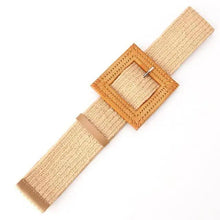 Load image into Gallery viewer, Charming Women Waist Belt Classic Round Wooden Buckle Casual Design Dress Women Buckle Waist Dress Band
