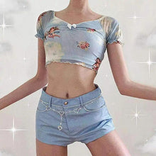 Load image into Gallery viewer, Cherub V-Neck Cropped Tee
