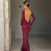 Load image into Gallery viewer, Chic Backless Silk Dress
