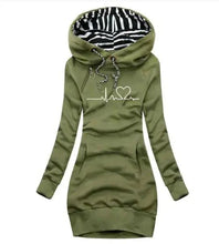 Load image into Gallery viewer, Chic Hooded Sweatshirt Dress
