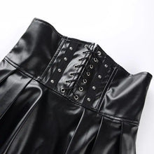 Load image into Gallery viewer, Chic Leather Lace-Up Skirt
