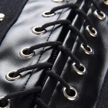 Load image into Gallery viewer, Mandotos Black Leather Lace-Up Skirt
