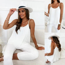 Load image into Gallery viewer, Chic Pearl Pleated Tank Top
