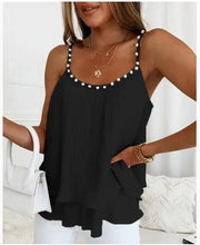 Load image into Gallery viewer, Chic Pearl Pleated Tank Top
