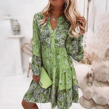 Load image into Gallery viewer, Chic Pleated Long Sleeve Dress
