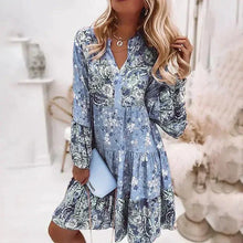 Load image into Gallery viewer, Chic Pleated Long Sleeve Dress
