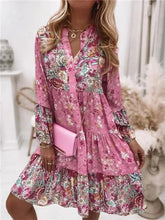 Load image into Gallery viewer, Chic Pleated Long Sleeve Dress
