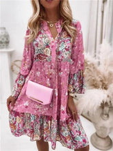Load image into Gallery viewer, Chic Pleated Long Sleeve Dress
