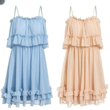 Load image into Gallery viewer, Chiffon Ruffled Summer Pleat Dress
