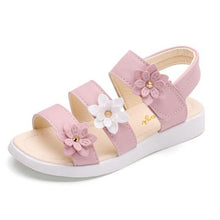 Load image into Gallery viewer, Children's Shoes Summer Style Sandals Girls Princess Beautiful Flower Shoes Kids Flat Sandals Baby Girl Girls Strappy Sandals With Flowers Open-Toe Dress Sandals Beautiful Outdoor Party Sandals
