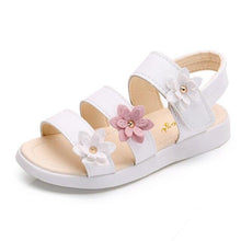 Load image into Gallery viewer, Children's Shoes Summer Style Sandals Girls Princess Beautiful Flower Shoes Kids Flat Sandals Baby Girl Girls Strappy Sandals With Flowers Open-Toe Dress Sandals Beautiful Outdoor Party Sandals
