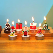 Load image into Gallery viewer, Christmas Candle Themed Festival Ornament Christmas Tea light Candles Handmade Delicate Santa Claus Snowman Pine Cones Christmas Tree Candles Christmas Home Decorations Decorative Cartoon Shaped Candle Home Decor
