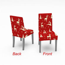 Load image into Gallery viewer, Christmas Chair Cover Stretch Spandex Digital Printed Silla Kitchen Dining Chair Covers Home Party Xmas Decor  Stretch Chair Cover for Dining Room Chair Protector Seat Cover Stretch Slipcover Christmas Bell Furniture For Living Room Ceremony Hotel
