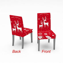 Load image into Gallery viewer, Christmas Chair Cover Stretch Spandex Digital Printed Silla Kitchen Dining Chair Covers Home Party Xmas Decor  Stretch Chair Cover for Dining Room Chair Protector Seat Cover Stretch Slipcover Christmas Bell Furniture For Living Room Ceremony Hotel
