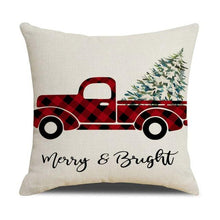 Load image into Gallery viewer, Christmas Decoration Cushion Cover  Decorative Throw Pillow Cover Christmas Decor Xmas Winter Decorations Holiday Pillows Cushion Case Candle Pine Tree Deer Sleigh Printed Pillow Cover Xmas 45X45CM

