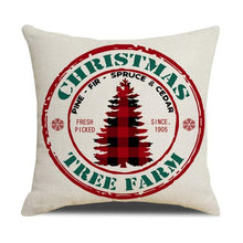 Load image into Gallery viewer, Christmas Decoration Cushion Cover  Decorative Throw Pillow Cover Christmas Decor Xmas Winter Decorations Holiday Pillows Cushion Case Candle Pine Tree Deer Sleigh Printed Pillow Cover Xmas 45X45CM
