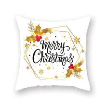 Load image into Gallery viewer, Christmas Decorations Snowflake Santa Claus Merry Christmas Cover Cushion Pillowcase Xmas Holiday Couch Pillows Rustic Christmas Decorations Winter Pillowcase for Living Room Home Happy New Year
