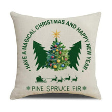 Load image into Gallery viewer, Christmas Green Stripe Pattern Cotton Linen Throw Pillow Christmas Stripe Pillow Cases Christmas Green Decorative Cushion Cover Cotton Linen Pillowcase Indoor Sofa Decorations Home Sofa Decorative Pillowcase 45X45CM

