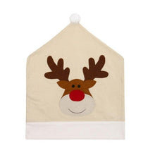 Load image into Gallery viewer, Christmas Hat Chair Cover Xmas Santa Claus Deer Elk Dining Chair Covers for Kitchen Placemat Dining Seat Christmas Home Decor r Back Cover Removable Washable Chair Protector Cover For Kitchen Dining Room Chairs and Living Room 50x60cm
