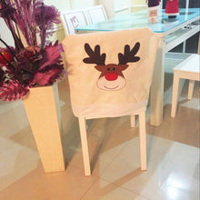 Load image into Gallery viewer, Christmas Hat Chair Cover Xmas Santa Claus Deer Elk Dining Chair Covers for Kitchen Placemat Dining Seat Christmas Home Decor r Back Cover Removable Washable Chair Protector Cover For Kitchen Dining Room Chairs and Living Room 50x60cm
