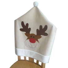 Load image into Gallery viewer, Christmas Hat Chair Cover Xmas Santa Claus Deer Elk Dining Chair Covers for Kitchen Placemat Dining Seat Christmas Home Decor r Back Cover Removable Washable Chair Protector Cover For Kitchen Dining Room Chairs and Living Room 50x60cm
