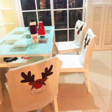 Load image into Gallery viewer, Christmas Hat Chair Cover Xmas Santa Claus Deer Elk Dining Chair Covers for Kitchen Placemat Dining Seat Christmas Home Decor r Back Cover Removable Washable Chair Protector Cover For Kitchen Dining Room Chairs and Living Room 50x60cm
