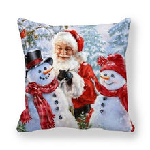 Load image into Gallery viewer, Christmas Pillowcase Holiday Decoration Christmas Santa Pillow Covers Santa Claus Pillow Covers Christmas Sofa Throw Pillow Home Cushion Cover Christmas Snowman Print Pillowcase Letter 45x45CM
